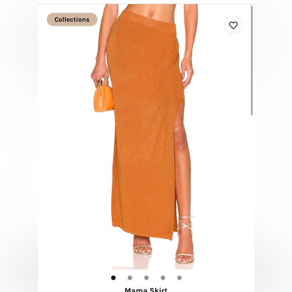 Orange metallic maxi skirt - Picture 2 of 2